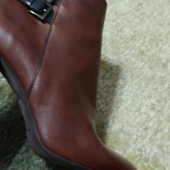 Women's Leather Booties High Quality Dark Brown Ankle Boots Sz 9.5 Made in Italy - Picture 6 of 10